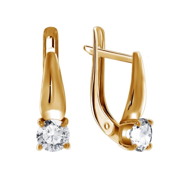 Серьги из серебра с фианитами со скидкой