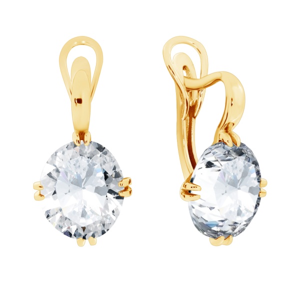 Серьги из серебра с фианитами со скидкой