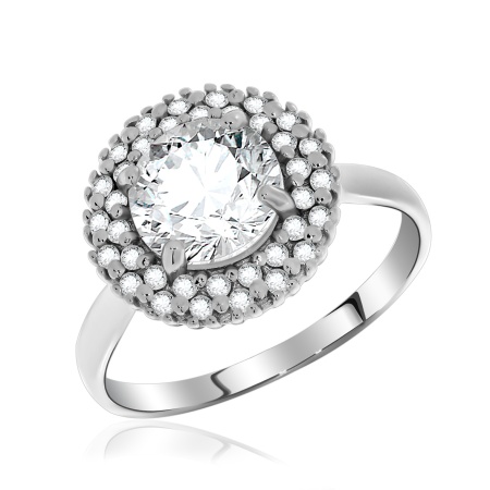 Купить кольцо из серебра с фианитами в интернет-магазине KRASNOE