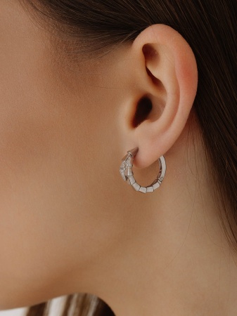 Серьги из серебра с фианитами