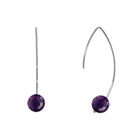 Серьги из серебра с аметист 2340061063 от KRASNOE, металл Серебро, вставка Аметист