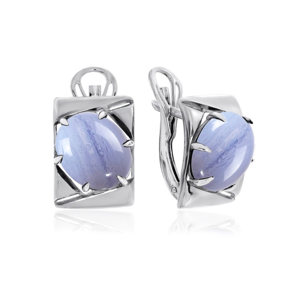 Серьги из серебра с агатами