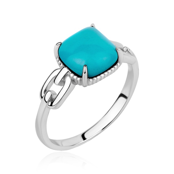 Купить кольцо из серебра с бирюзой в интернет-магазине KRASNOE