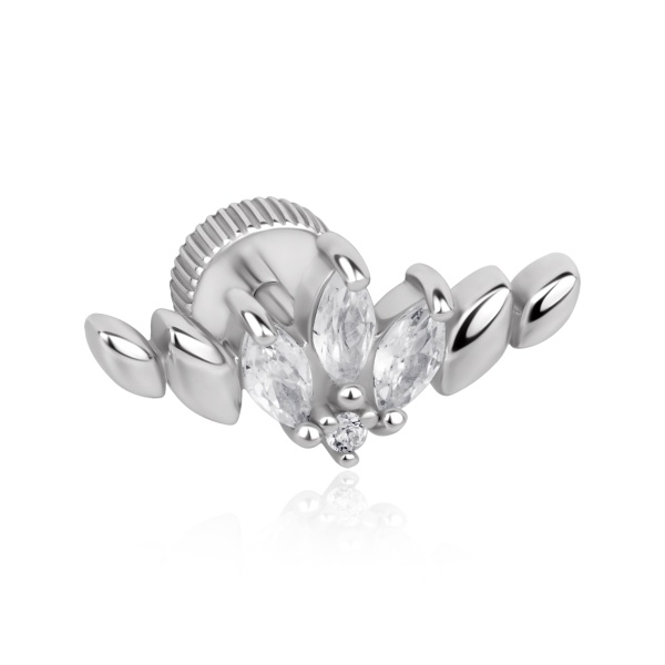 Серьги из серебра с фианитом