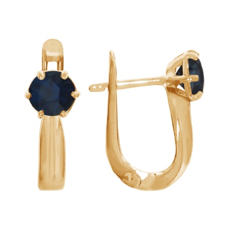 Серьги из серебра с натуральными корундами 3032014154 от KRASNOE, металл Серебро, вставка Сапфир