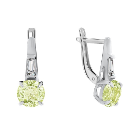 Серьги из серебра с фианитами и ситаллами 2340880284-55 от KRASNOE, металл Серебро, вставка Ситалл