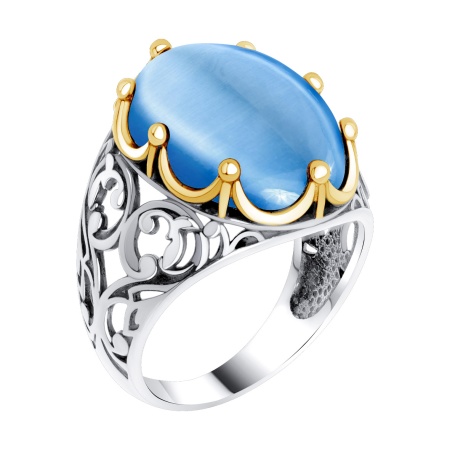 Купить кольцо из серебра с кошачим глазом в интернет-магазине KRASNOE