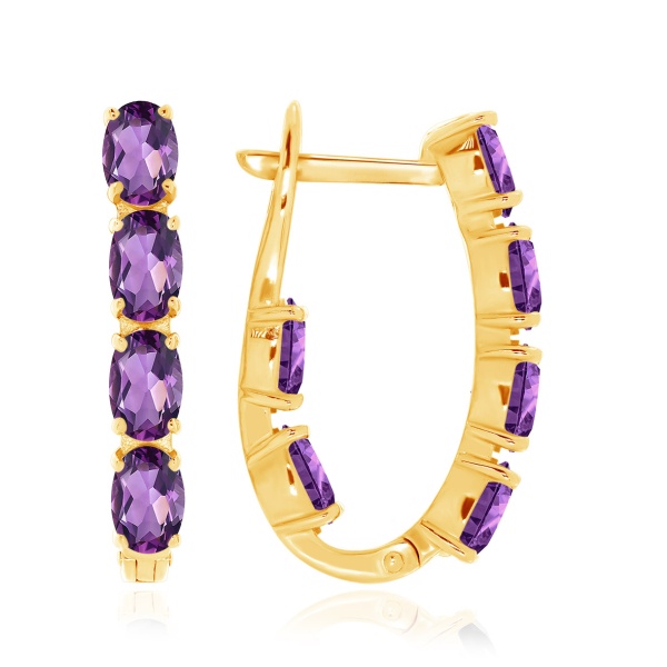 Серьги из серебра с аметистами