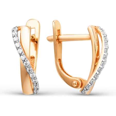 Серьги из золота с фианитом 000542-1102 от KRASNOE, металл Золото, вставка 