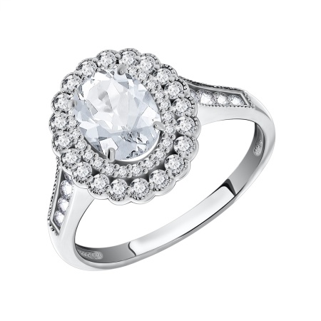 Купить кольцо из серебра с фианитами в интернет-магазине KRASNOE