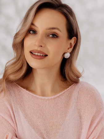 Серьги из серебра с кахолонгом