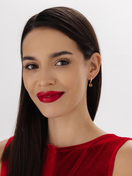 Серьги из серебра с цитринами в ювелирном интернет-магазине