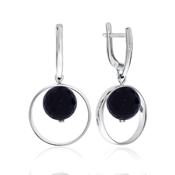 Серьги из серебра с агатом 2340391026-20 от KRASNOE, металл Серебро, вставка Агат