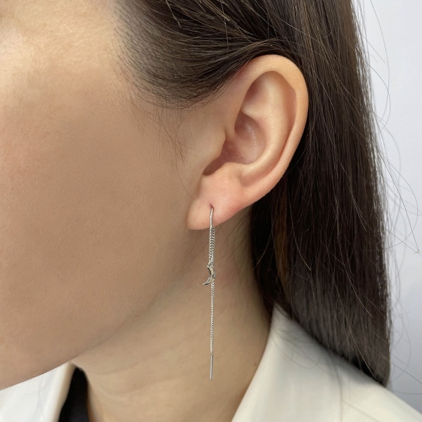 Серьги из серебра без вставок