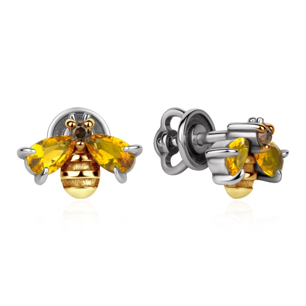 Серьги из серебра с ситаллом