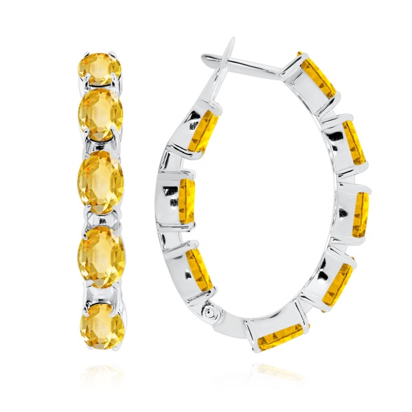 Серьги из серебра с цитринами