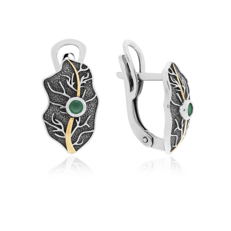 Серьги из серебра с агатом