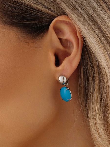 Серьги из серебра с бирюзой