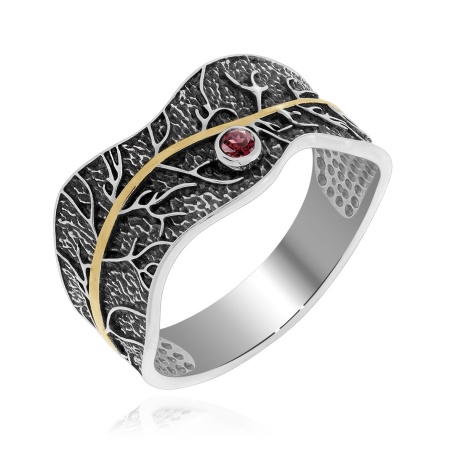 Купить кольцо из серебра с родолитом в интернет-магазине KRASNOE