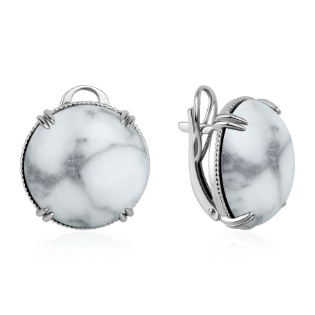 Серьги из серебра с кахолонгом