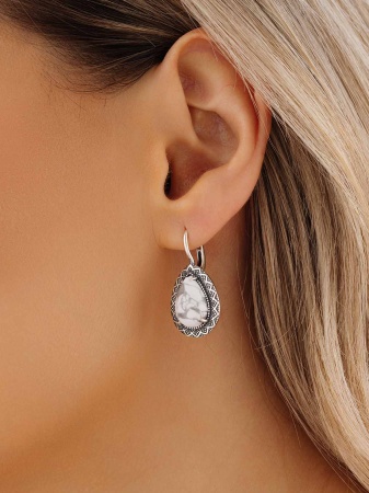 Серьги из серебра с кахолонгом