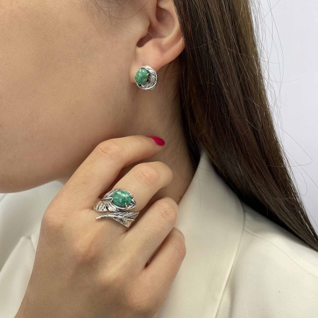 Серьги из серебра с амазонитами