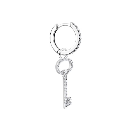 Серьга из серебра с фианитами со скидкой