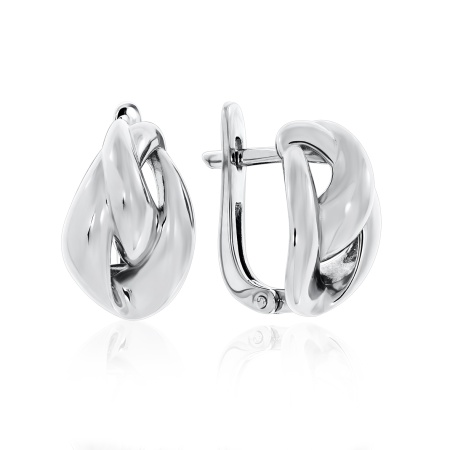 Серьги из серебра без вставок 2340400596 от KRASNOE, металл Серебро, вставка Без вставок