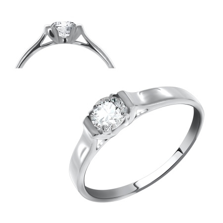 Купить кольцо из серебра с фианитом в интернет-магазине KRASNOE