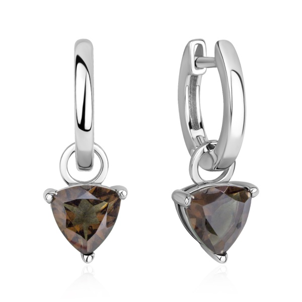 Серьги из серебра с аухтопазом в ювелирном интернет-магазине