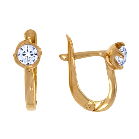 Серьги из серебра с фианитами 2320200040 от KRASNOE, металл Серебро, вставка Фианит