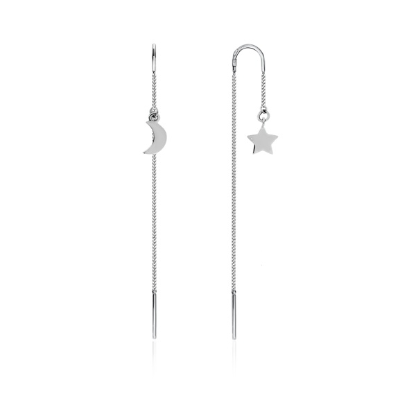 Серьги из серебра без вставок 2340404831 от KRASNOE, металл Серебро, вставка Без вставок