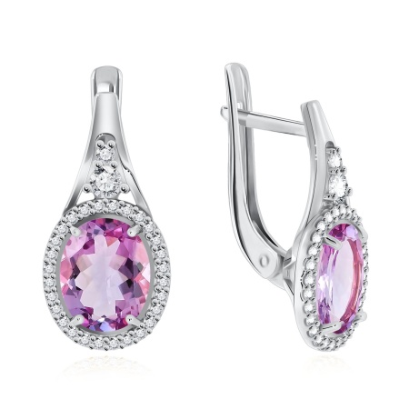 Серьги из серебра с аметист со скидкой