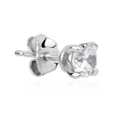 Пусеты из серебра с фианитом 2340206726 от KRASNOE, металл Серебро, вставка Фианит