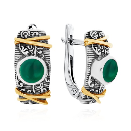 Серьги из серебра с агатами 2317391365-60 от KRASNOE, металл Серебро, вставка Агат