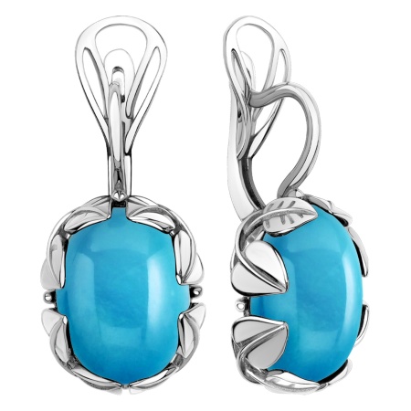 Серьги из серебра с бирюзой 2310315715 от KRASNOE, металл Серебро, вставка Бирюза i