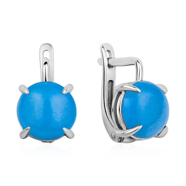Серьги из серебра с бирюзой