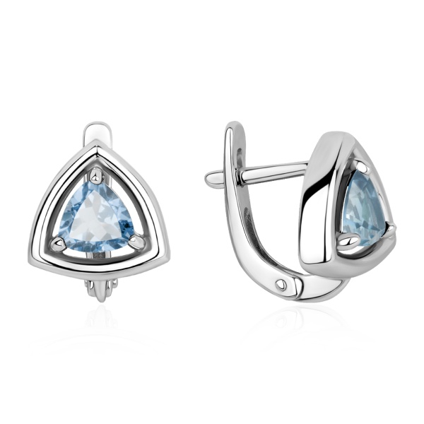 Серьги из серебра с топазом