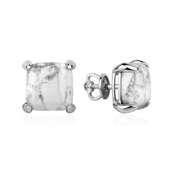 Серьги из серебра с кахолонгом