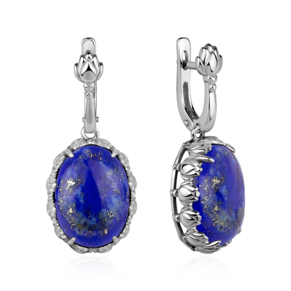 Серьги из серебра с лазуритами в ювелирном интернет-магазине