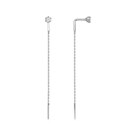 Серьги из серебра с фианитами