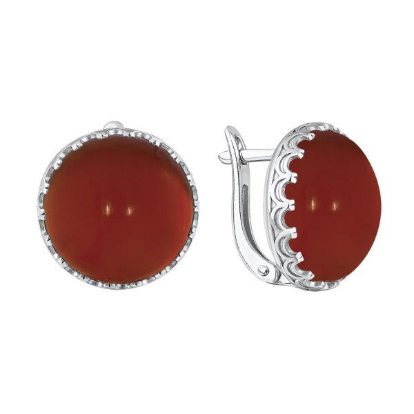 Серьги из серебра с агатами со скидкой