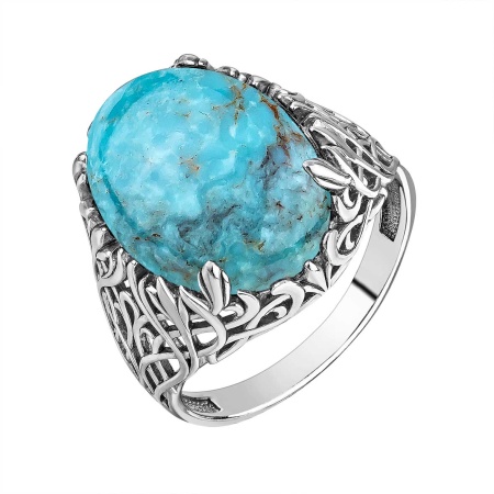 Купить кольцо из серебра с бирюзой в интернет-магазине KRASNOE