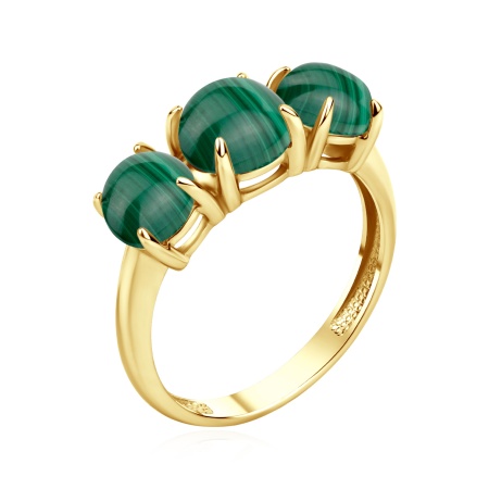 Купить кольцо из серебра с малахитами в интернет-магазине KRASNOE