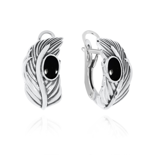 Серьги из серебра с агатами