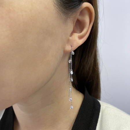 Серьги из серебра с фианитами 2340202240-3 от KRASNOE, металл Серебро, вставка Фианит