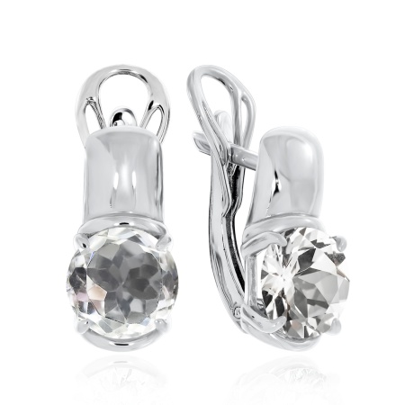 Серьги из серебра с горным хрусталём