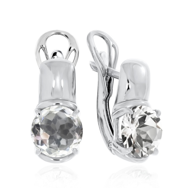 Серьги из серебра с горным хрусталём