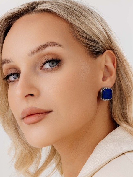 Серьги из серебра с лазуритами