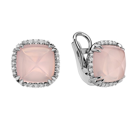 Серьги из золота с кварцами и бриллиантами timeless color